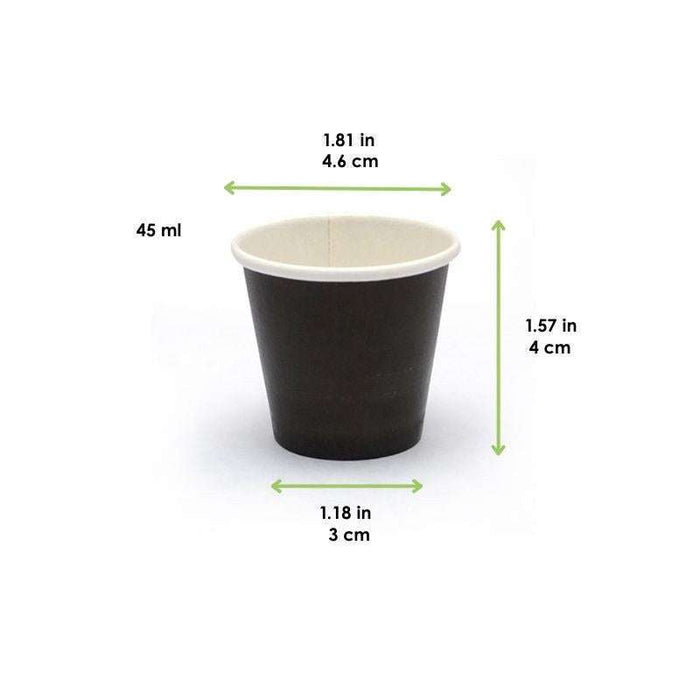 Pot carton noir chaud et froid  H40mm 45ml - 1000Pcs