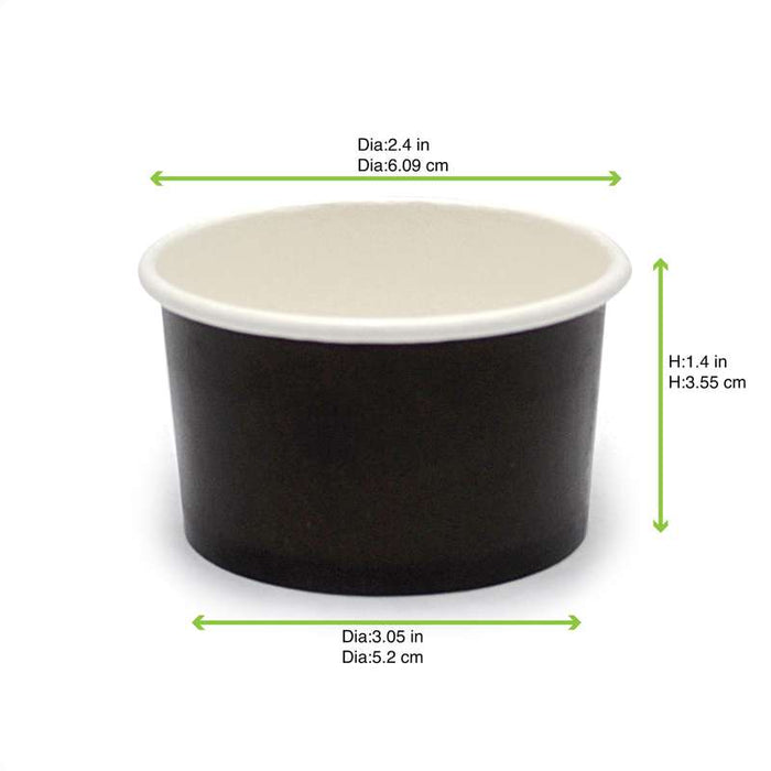 Pot carton noir chaud et froid  H35mm 60ml - 1000Pcs