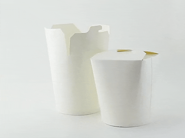 Pot carton rond carton blanc fermeture à encoche   H100mm 450ml - 500Pcs