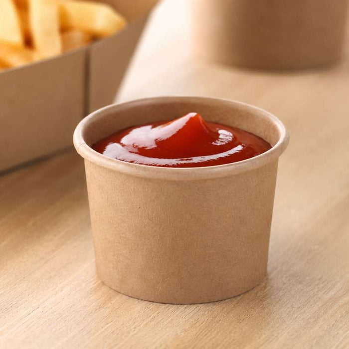 Pot à soupe et glace en carton kraft brun sans plastique, Waterbased  H40mm 75ml - 1000Pcs