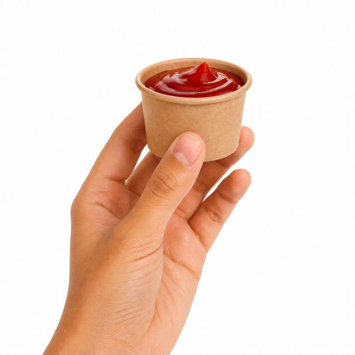 Pot à soupe et glace en carton kraft brun sans plastique, Waterbased  H40mm 75ml - 1000Pcs