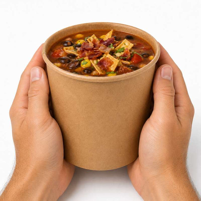 Pot à soupe et glace en carton kraft brun sans plastique, Waterbased  H58mm 100ml - 1000Pcs