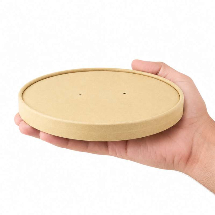 Couvercle brun en carton kraft sans matière plastique, Waterbased  H7,5mm-1000Pcs