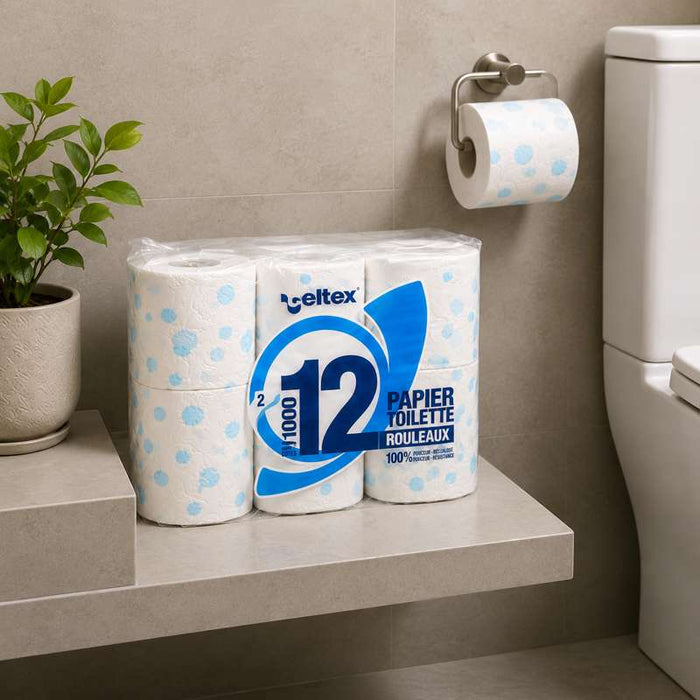 Papier toilette 2 plis en rouleau Ø100mm H85mm - 96Pcs