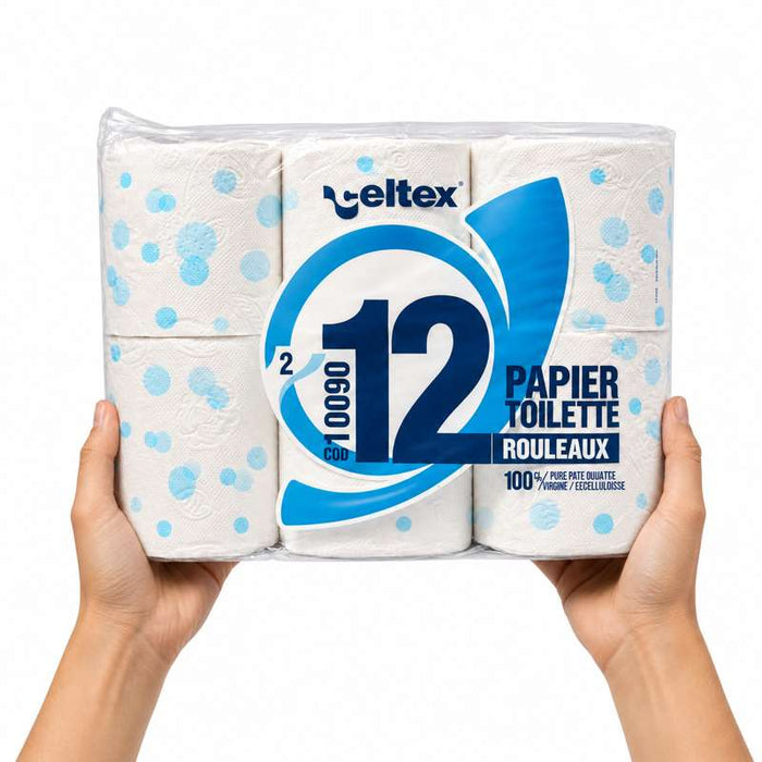 Papier toilette 2 plis en rouleau Ø100mm H85mm - 96Pcs