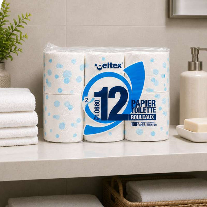 Papier toilette 2 plis en rouleau Ø100mm H85mm - 96Pcs