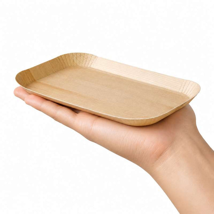 Plateau en carton laminé effet bois clair 185x105mm H12mm - 200Pcs