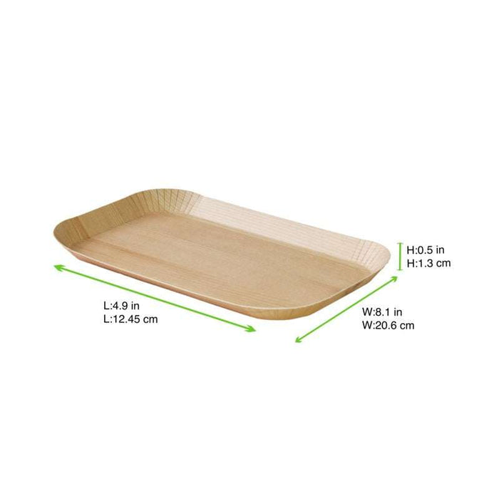 Plateau en carton laminé effet bois clair 185x105mm H12mm - 200Pcs