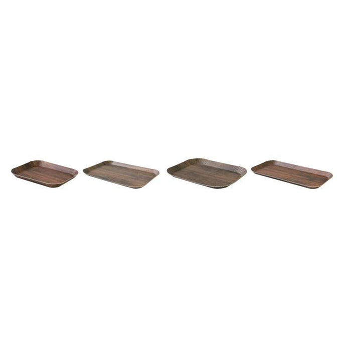 Plateau en carton laminé effet bois foncé 232x145mm H29mm - 200Pcs