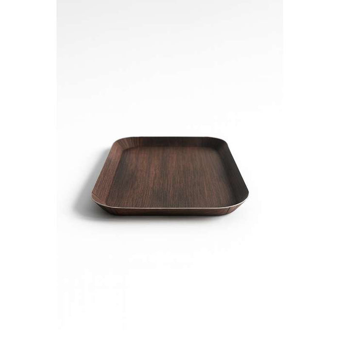 Plateau en carton laminé effet bois foncé 232x145mm H29mm - 200Pcs