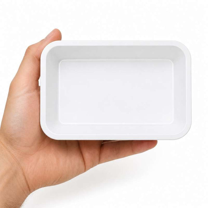 Ravier rectangulaire blanc en plastique PS 137x95mm H25mm - 3000Pcs