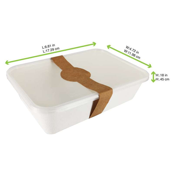 Couvercle rectangulaire plat translucide en plastique PP 173x120mm-250Pcs