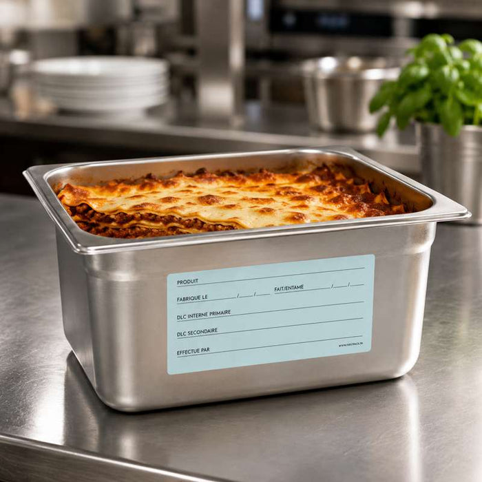 Étiquette bleue de traçabilité alimentaire 100x40mm - 300Pcs