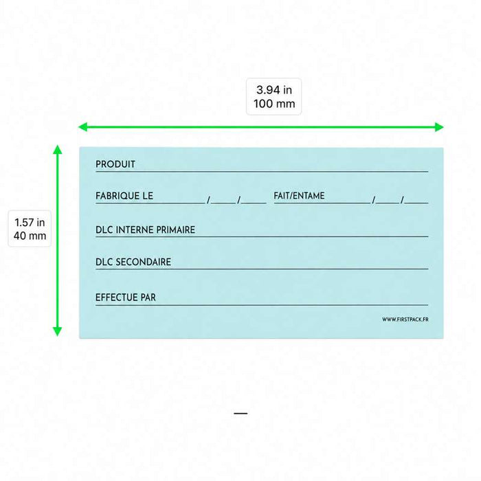 Étiquette bleue de traçabilité alimentaire 100x40mm - 300Pcs