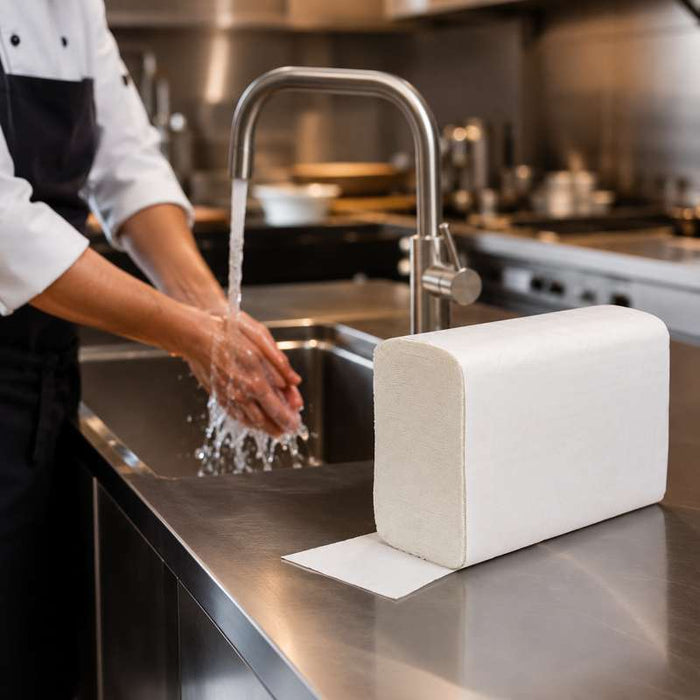 Essuie-mains blanc 2 plis plié en W 163x215mm - 4500Pcs