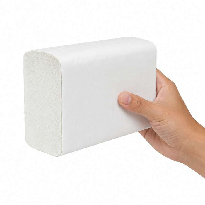 Essuie-mains blanc 2 plis plié en W 163x215mm - 4500Pcs