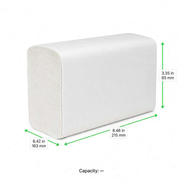 Essuie-mains blanc 2 plis plié en W 163x215mm - 4500Pcs