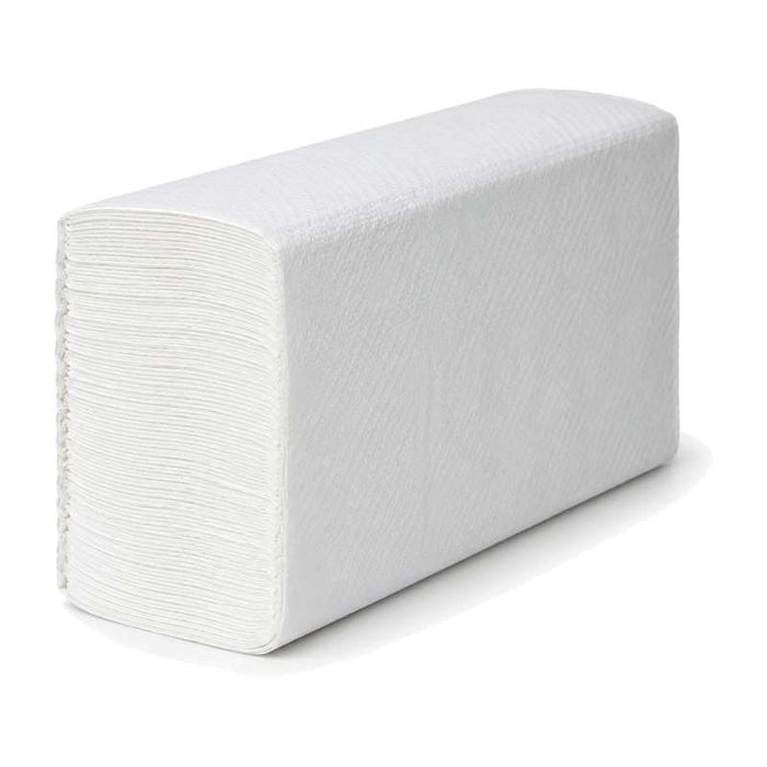 Essuie-mains blanc double épaisseur plié en W 162x320mm - 2700Pcs