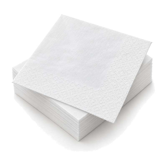 Serviette en ouate blanche 2 plis 200x200mm - 6000Pcs