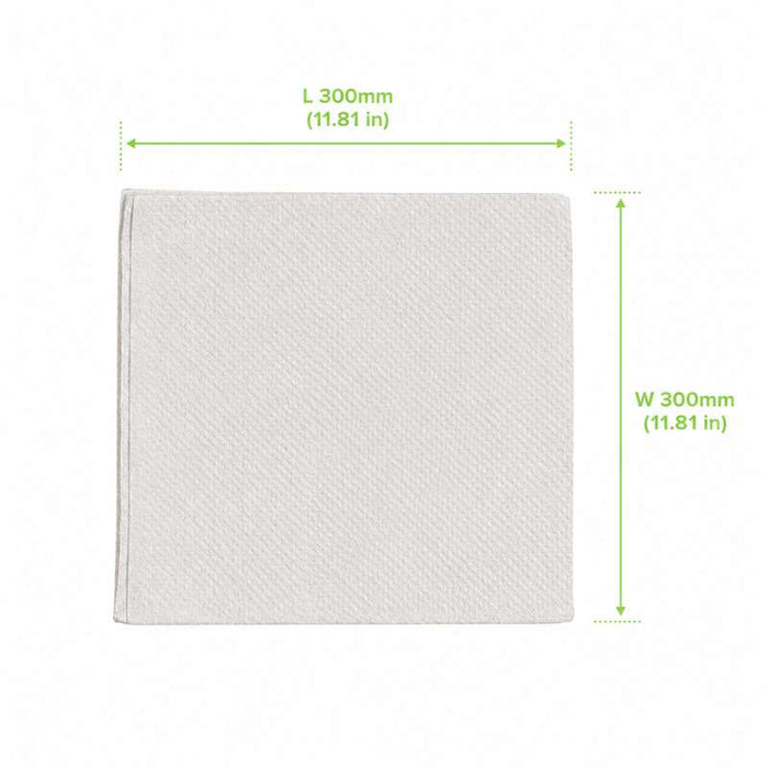 Serviette en ouate blanche 2 plis 300x300mm - 4000Pcs