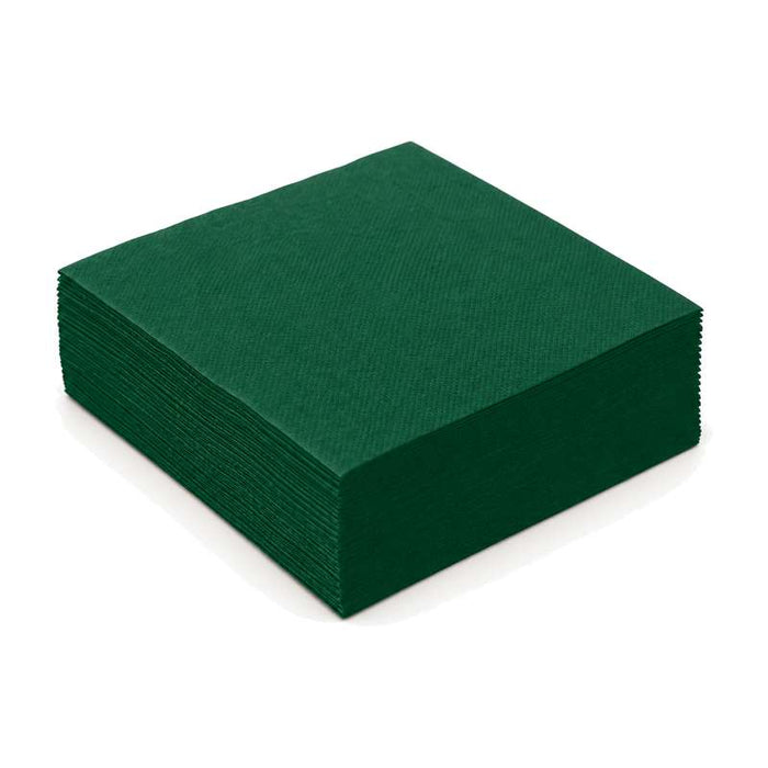 Serviette en ouate 2 plis vert sapin 380x380mm - 2400Pcs