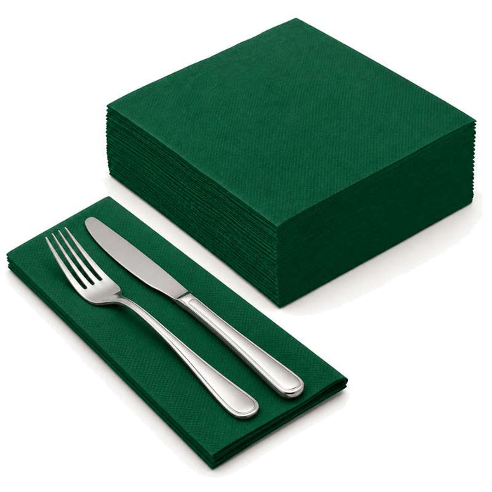 Serviette en ouate 2 plis vert sapin 380x380mm - 2400Pcs