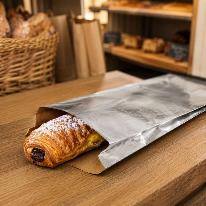 Sachet aluminium à intérieur kraft brun 90x220mm H40mm - 1000Pcs