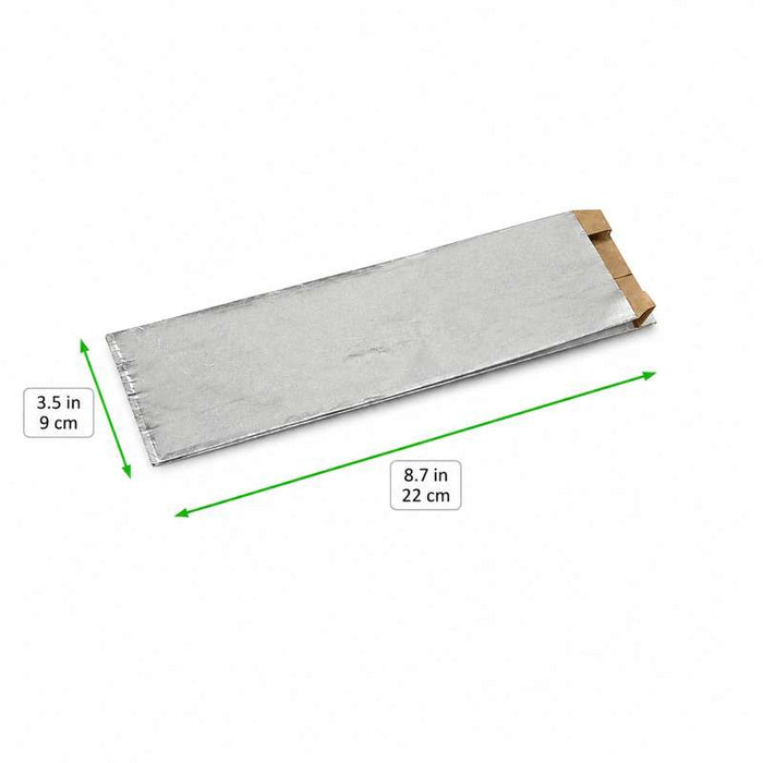 Sachet aluminium à intérieur kraft brun 90x220mm H40mm - 1000Pcs
