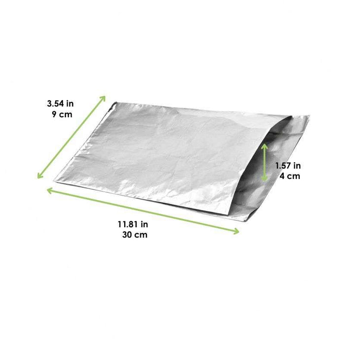 Sac aluminium avec intérieur kraft brun  90x300mm H40mm-1000Pcs