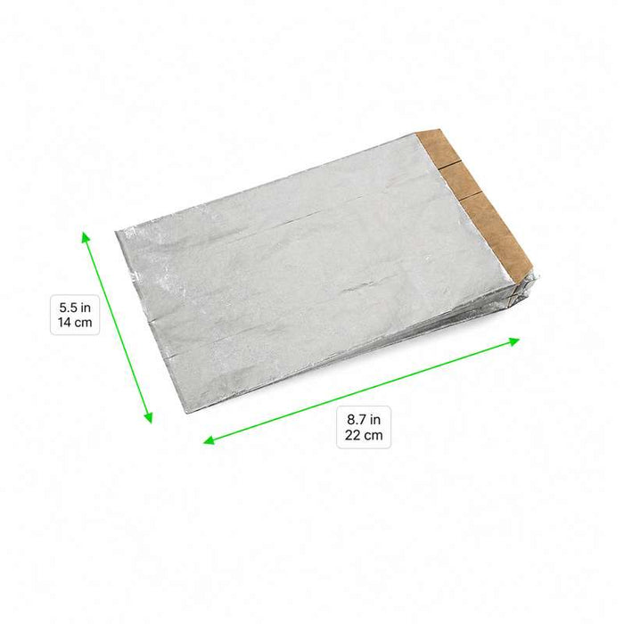 Sac aluminium avec intérieur kraft brun  140x220mm H70mm-1000Pcs