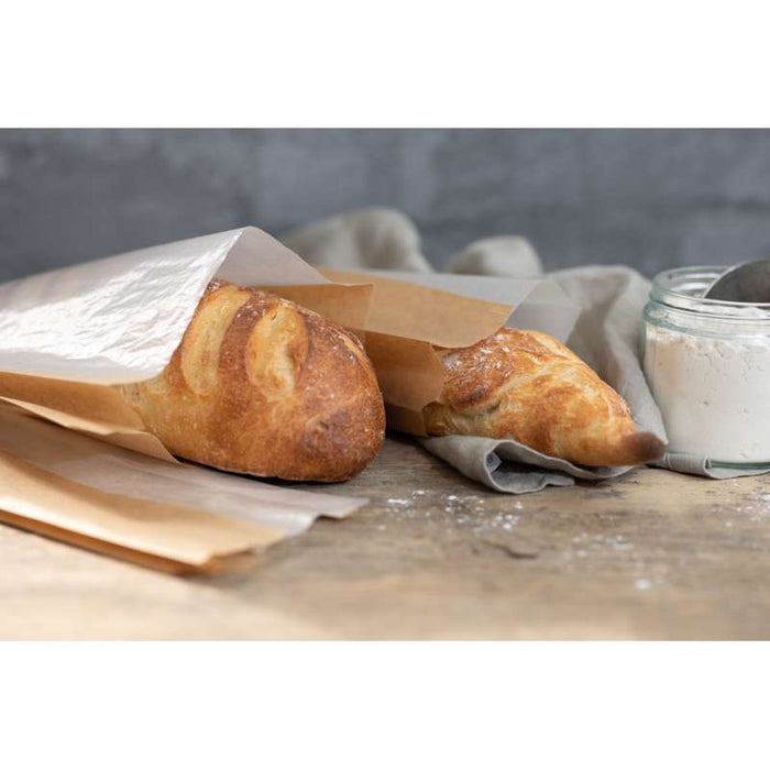 Sac sandwich brun en papier kraft à fenêtre cristal et 4 cm de soufflet 110x40mm H310mm-1000Pcs