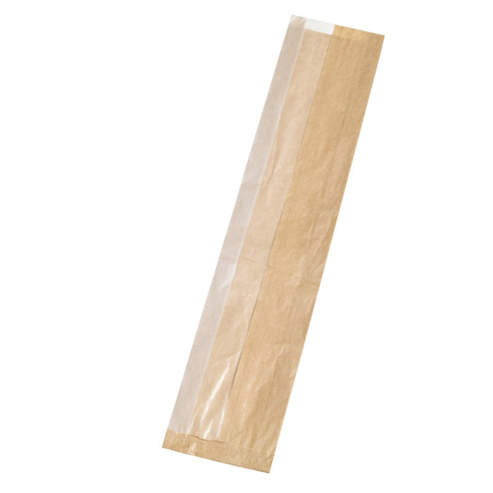 Sac sandwich en papier kraft à fenêtre cristal et 4 cm de soufflet 110x40mm H550mm-1000Pcs