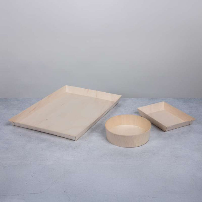 Plateau rectangulaire en bois "Samouraï" 384x278mm H27mm-100Pcs