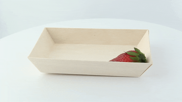 Barquette rectangulaire en bois "Samouraï" 180x130mm H29mm-100Pcs