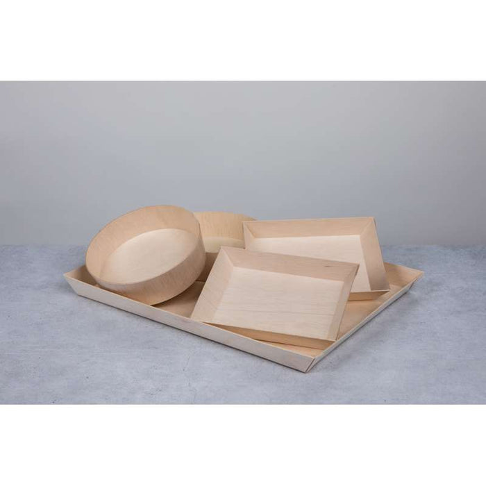Plateau rectangulaire en bois "Samouraï" 384x278mm H27mm-100Pcs