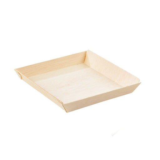 Barquette carrée en bois "Samouraï" 132x131mm H19mm-100Pcs