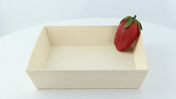 Barquette carrée en bois "Samouraï" 171x170mm H37mm-100Pcs