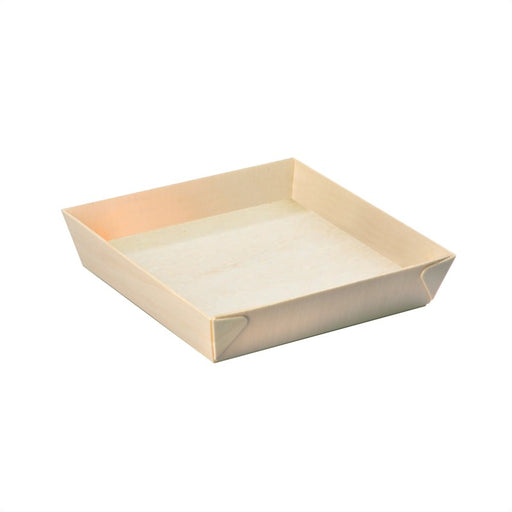 Barquette carrée en bois "Samouraï" 171x170mm H37mm-100Pcs