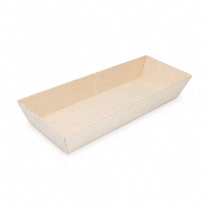 Barquette rectangulaire en bois "Samouraï"  215x85mm H28mm-100Pcs