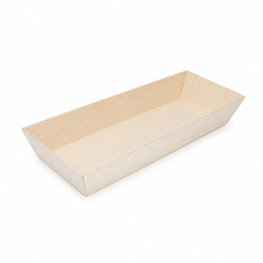 Barquette rectangulaire en bois "Samouraï"  215x85mm H28mm-100Pcs