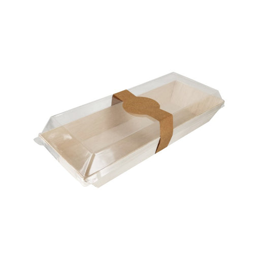 Barquette rectangulaire en bois "Samouraï"  215x85mm H28mm-100Pcs