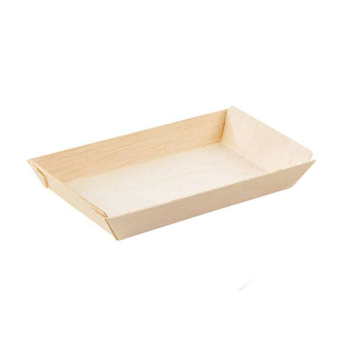 Barquette rectangulaire en bois "Samouraï" 131x65mm H19mm-100Pcs