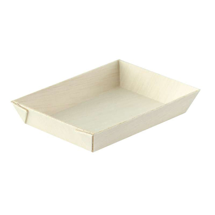 Barquette rectangulaire en bois "Samouraï" 87x61mm H15mm-200Pcs