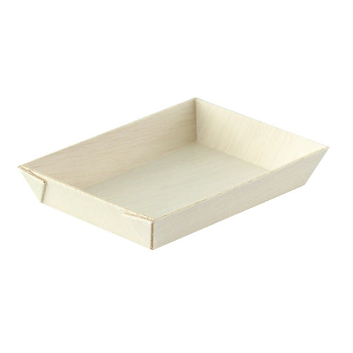 Barquette rectangulaire en bois "Samouraï" 87x61mm H15mm-200Pcs