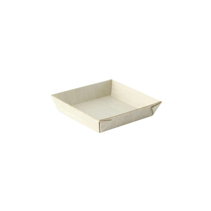Barquette carrée en bois "Samouraï"  70x70mm H15mm-200Pcs