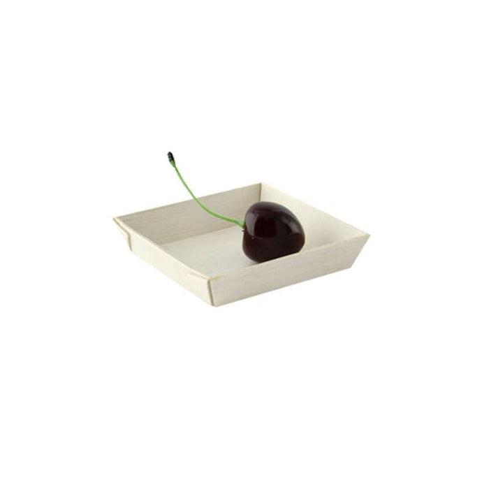 Barquette carrée en bois "Samouraï"  70x70mm H15mm-200Pcs