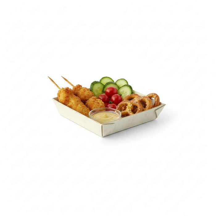 Barquette carrée en bois "Samouraï"  70x70mm H15mm-200Pcs