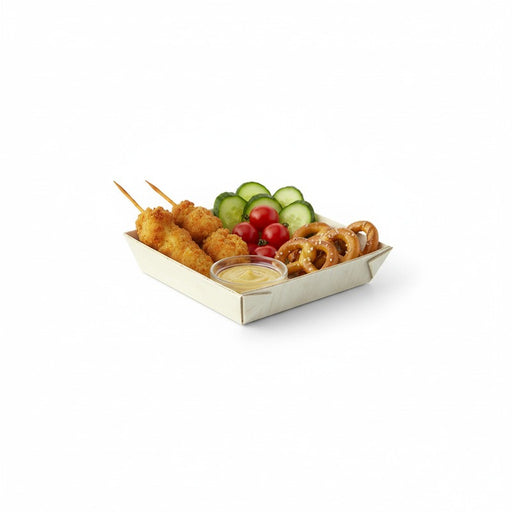 Barquette carrée en bois "Samouraï"  70x70mm H15mm-200Pcs