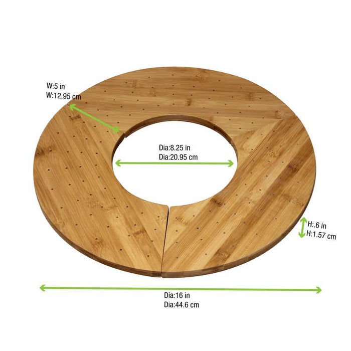 Support en bambou forme donuts pour 40 piques 406x180mm H16mm - 3Pcs