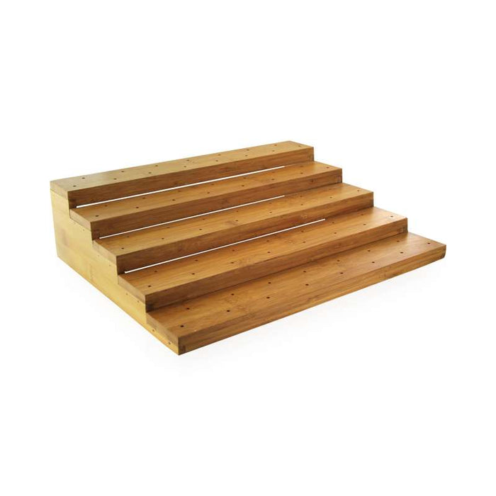 Présentoir "Escalier" en bambou pour 75 piques 360x305mm H95mm - 2Pcs